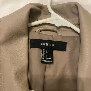 Faux Leather Cropped Jacket